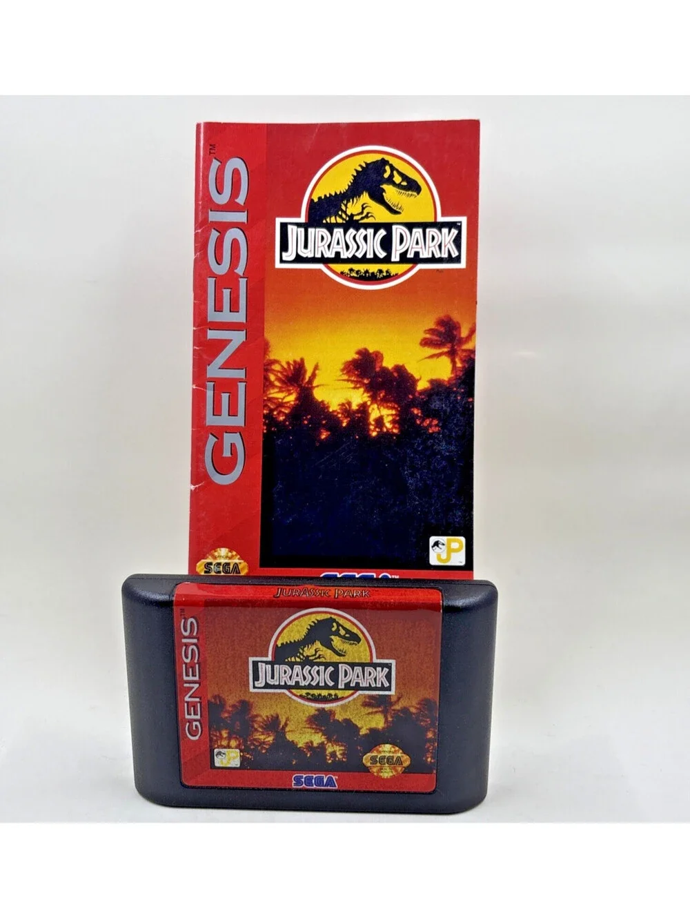 Jurassic Park (Sega Genesis, 1993) SG Cartridge & Manual Tested & Works